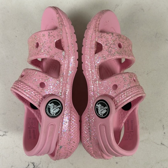 Crocs Kids' Classic Sandal Toddler Pink Glitter Size 6 Child - Picture 4 of 14